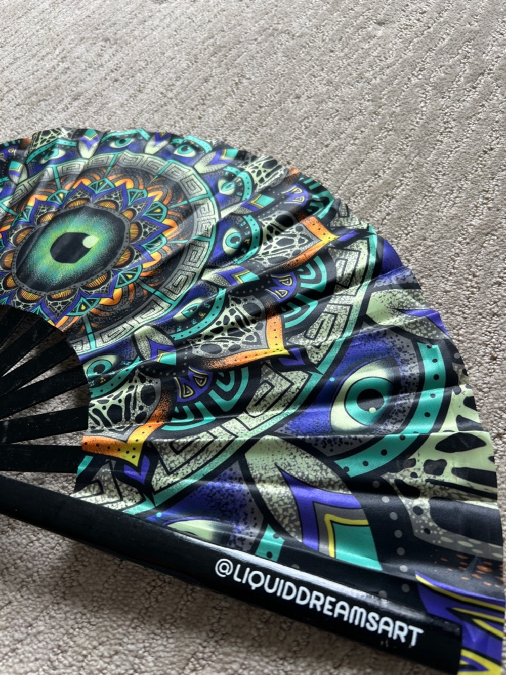 Liquid Dreams Wildcat Mandala Rave Fan - Picture 3 of 4
